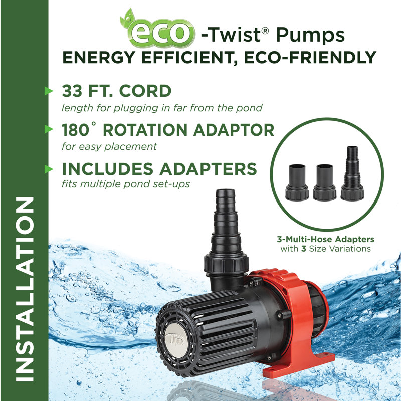 Eco-Twist Energy-Efficient Submersible Pump with 33 ft. Cord