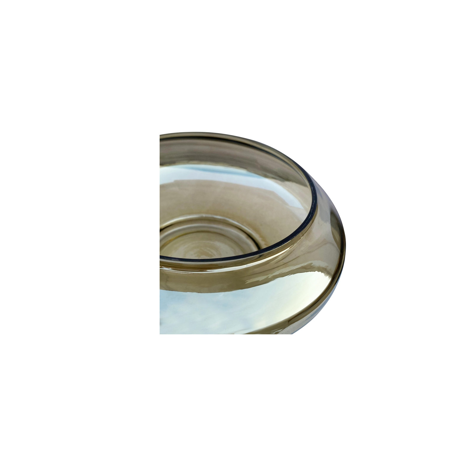 Glass Decorative Bowl, 3.5" H x 8" W x 8" D