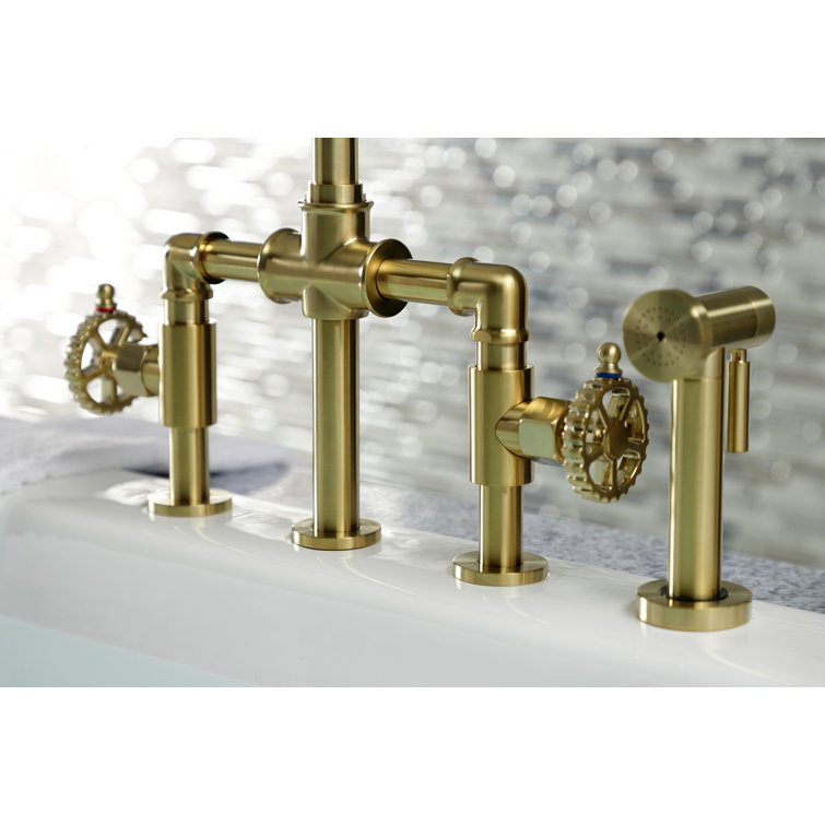 Bridge Faucet with Side Spray