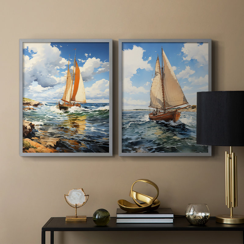 NAUTICAL Series CCCCXVII - Reproduction encadrée de qualité supérieure - prête à être accrochée - aucun clou requis - aucun clou requis
