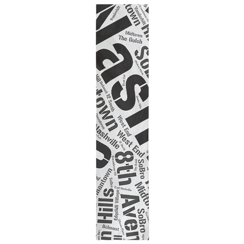 Table Runner, 72" x 16", Black, Nashville