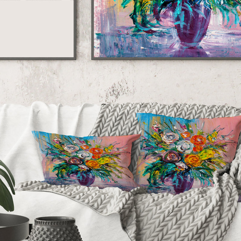 Housse et insert de coussin rectangulaire Bouquet of Vibrant Flowers