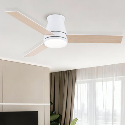 Ventilateur de plafond encastré moderne 48 po avec lumières DEL et télécommande Amici