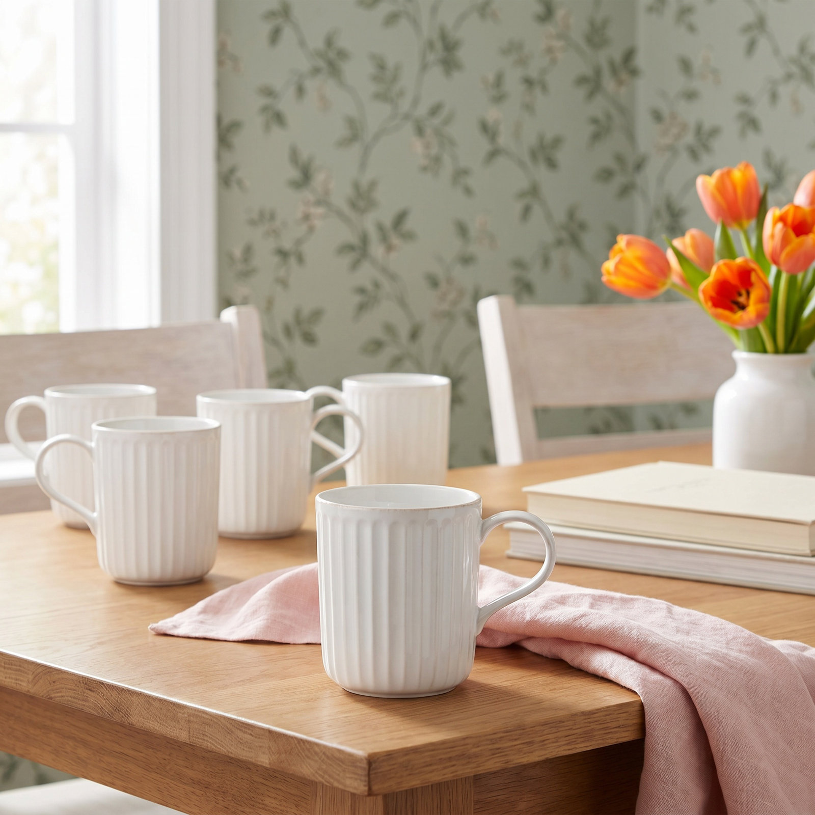 French Perle Scallop White Mug