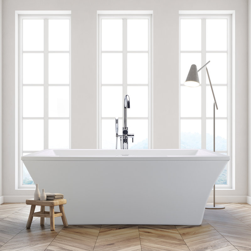 MTI Solutions 24 66" Freestanding Air Bathtub, DoloMatte® Matte White