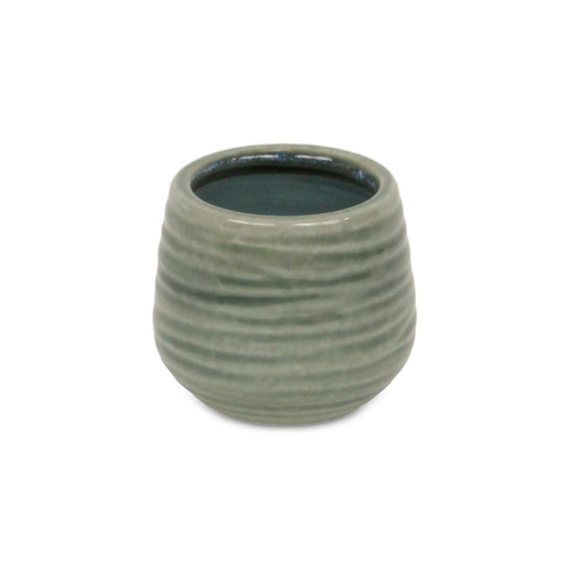 Grazielli Handmade Ceramic Pot Planter, Green