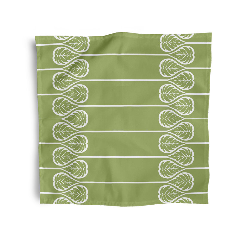 Chyane Polyester Floral Square Napkin, Green