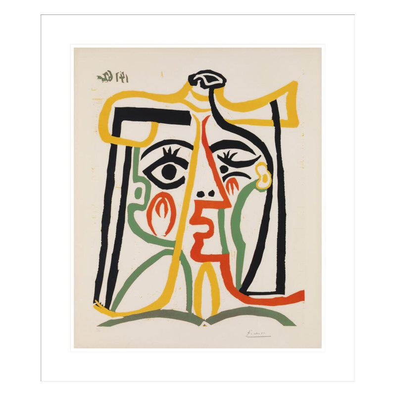 Tête de femme par Pablo Picasso, H 27,14 po x l 23,5 po