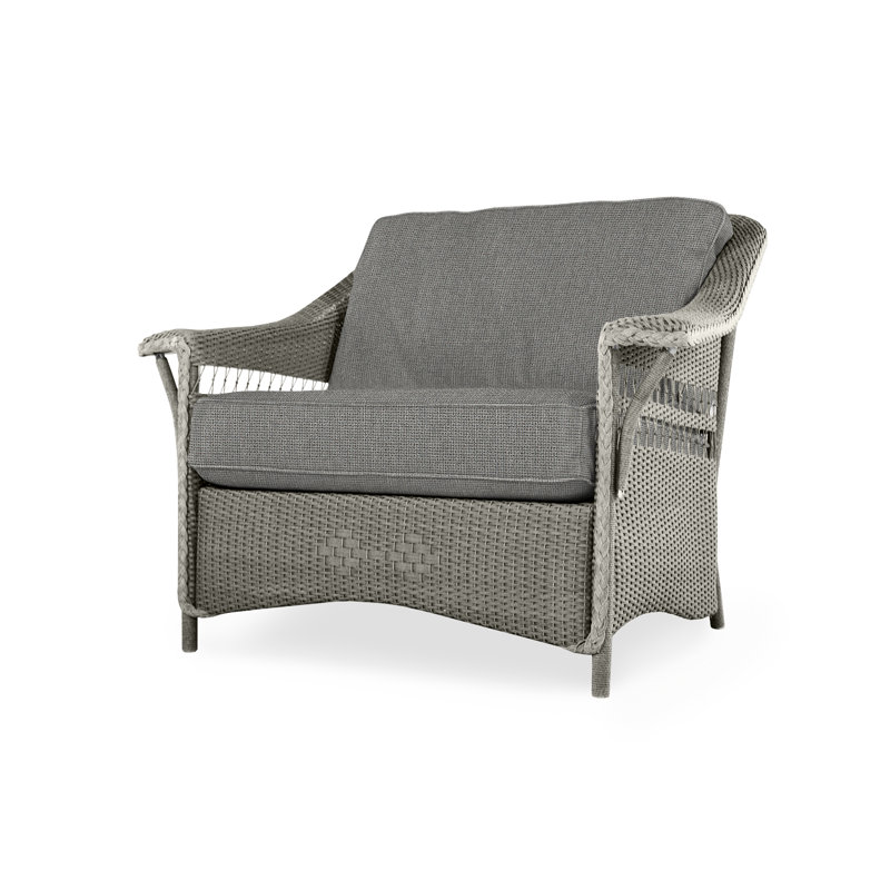 Nantucket Outdoor Lounge Chair, Raindrop Almond, Pewter