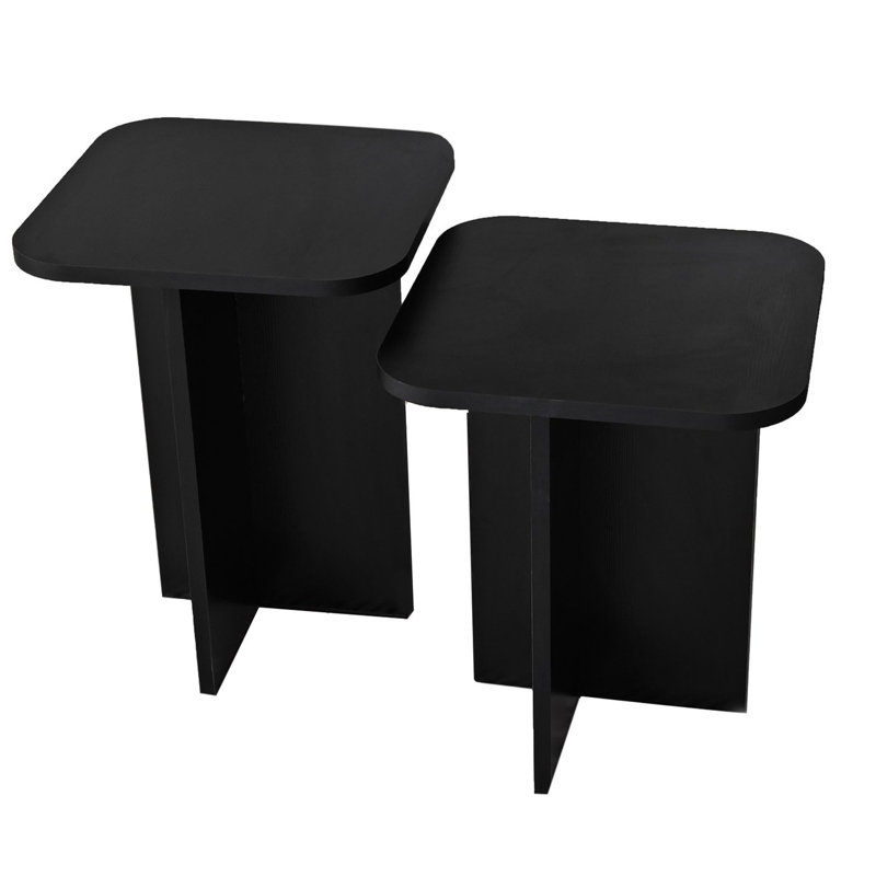 Tables gigognes à piédestal, Noir