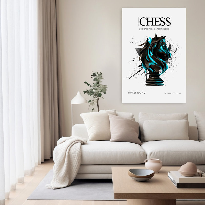 Art moderne cheval géométrique abstrait chevalier moderne, 60" H x 40" W