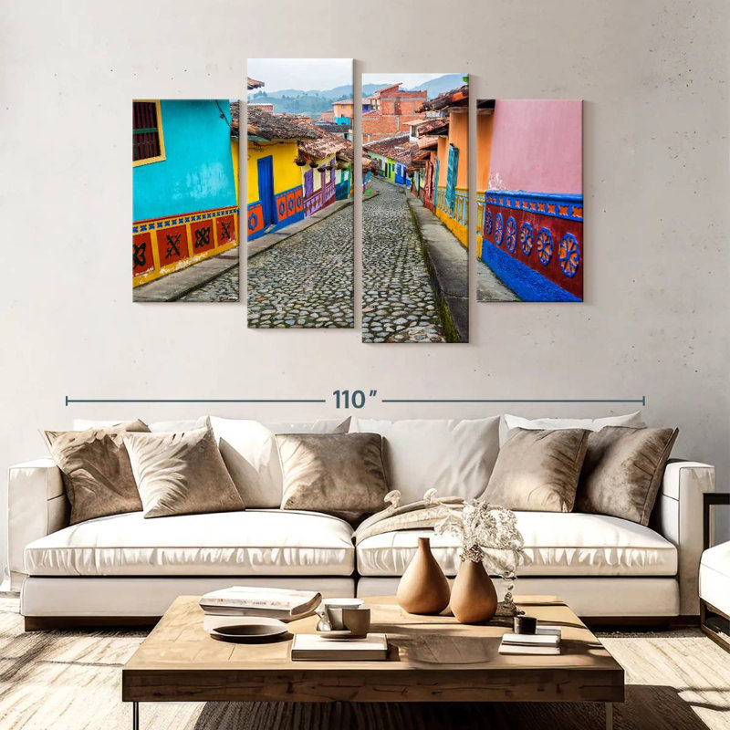 Sireci Guatape Cobbled Street, 54" H x 84" W