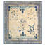 Square Shape Antique Ivory Chinese Dragon Design Peking Rug