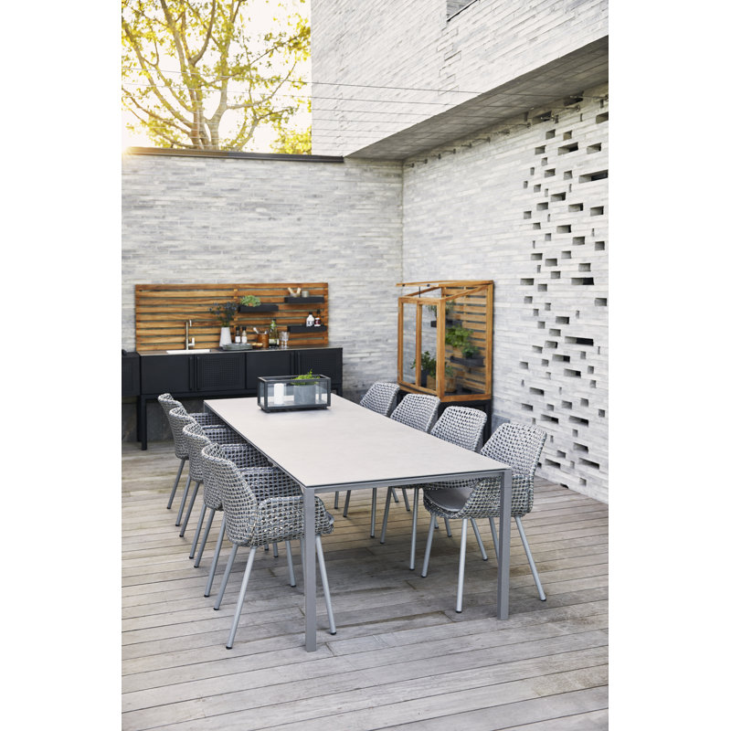 Pure Outdoor Dining Table, Taupe/Concrete Gray, 28.8" H x 35.5" W x 59.1" D