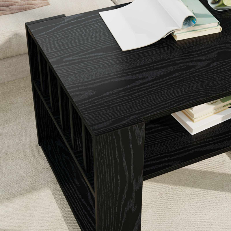 Coffee Table with Storage, 45cm. H x 66cm. L x 49.5cm. W, Black Oak