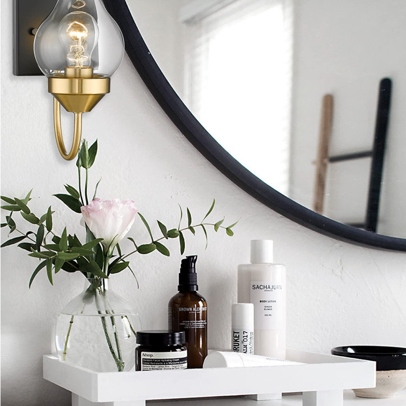 Éclairage noir pour salle de bain, Doré