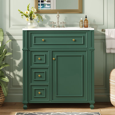 Josephine 30'' Single Bathroom Vanity With Ceramic Top