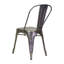 Chaise d'appoint à dossier en lattes de métal gris Columbia