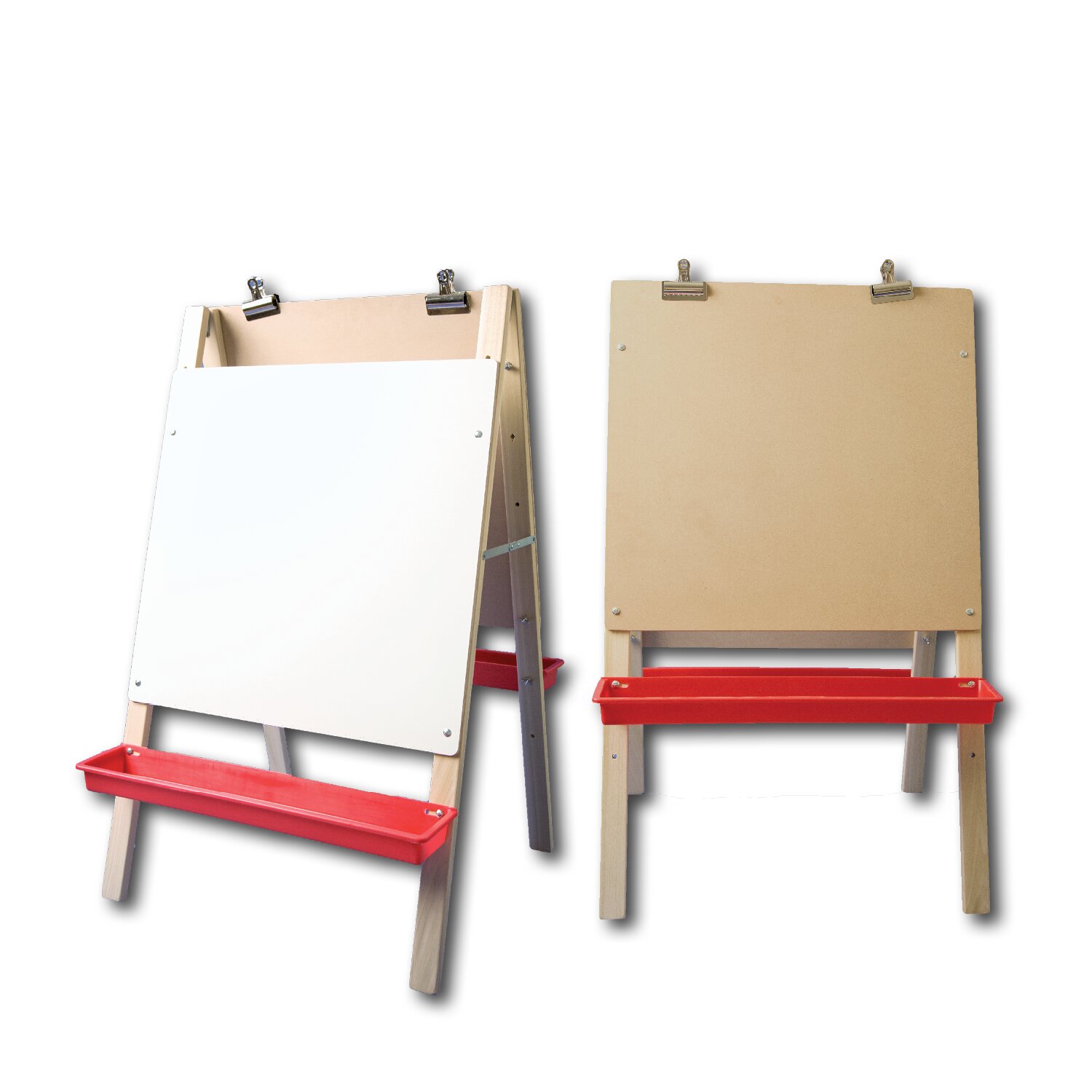 DUKE BABY Kids Wooden Art Easel with Double Boards, Paper Roll