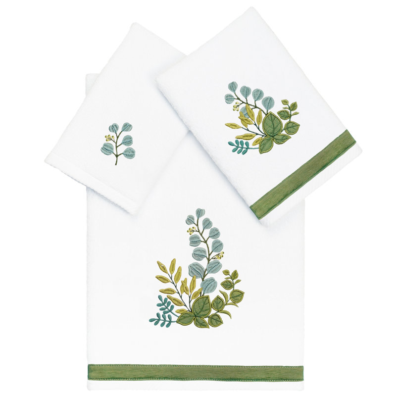  Ensemble de serviettes 3 pièces Botanica, Blanc
