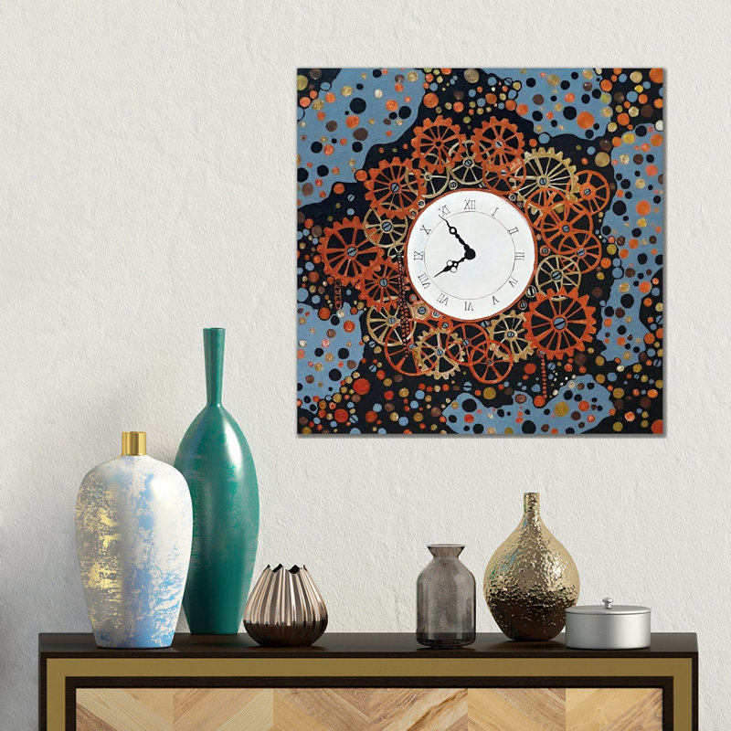 Horloge de table, reproduction d'art sur toile tendue, 18" x 18", Toile tendue avec châssis, Sans cadre