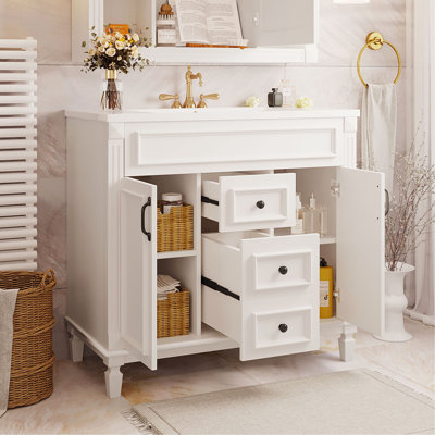 Meuble-lavabo élégant avec design fonctionnel et grand espace de rangement