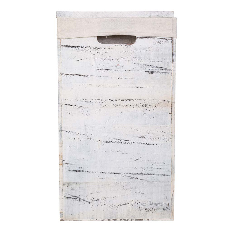 Wood Laundry Set with Handles, White