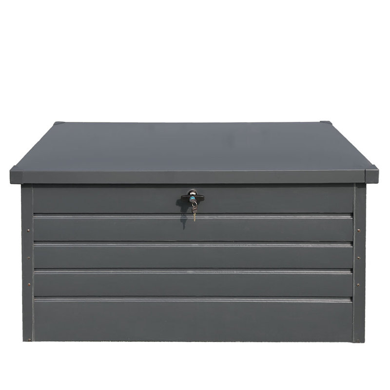 Garden Sanctuary 114cm W 350L Metal Lockable Deck Box, Black