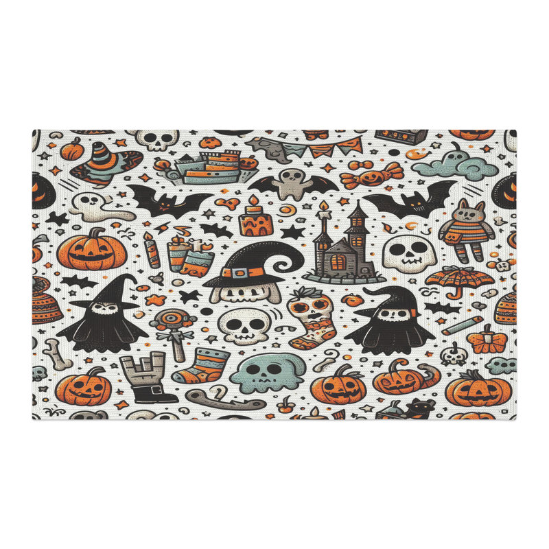 Adorable Boo! Tapis tressé, Rectangulaire 3 pi x 5 pi