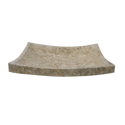 Lavabo de salle de bain en marbre fait à la main onyx, vasque rectangulaire 17,5 po, beige