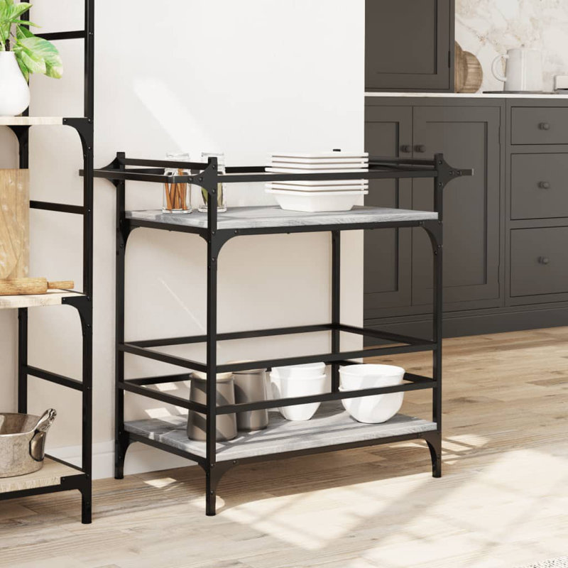 Newlon Metal Bar Cart, Grey Sonoma