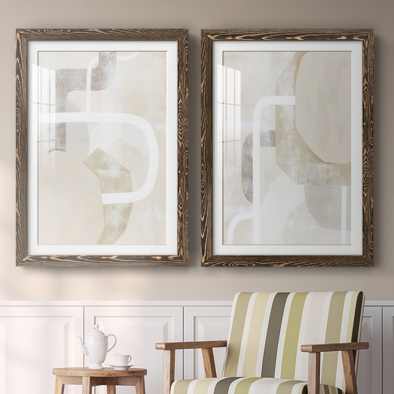 Impression encadrée «Quiet Affection I-Premium» - prête à être accrochée, H 27,5 po x l 75 po x P 1,5 po, Noyer
