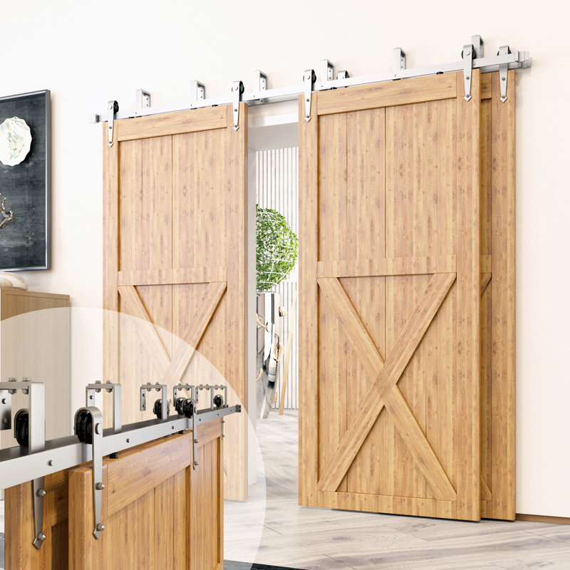 Ensemble de quincaillerie de porte de grange double, 48 po