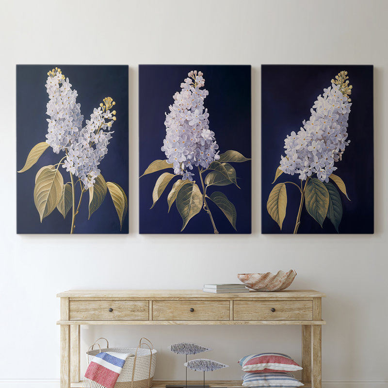 Floral Study Series LX III - Ensemble de toiles tendues avec châssis Premium - Prêt à être accroché