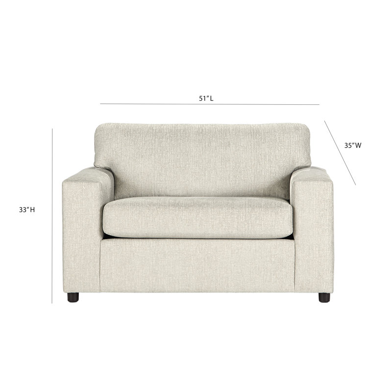 Chaise d'appoint et demi Calian, Chiffon en polyester naturel