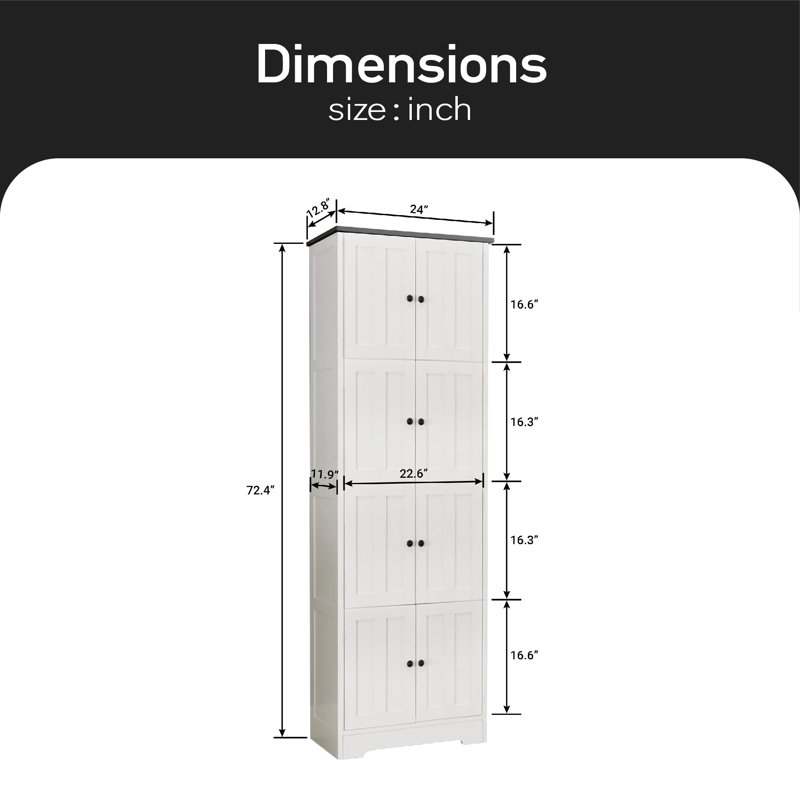 Armoire à linge autoportante Linganore, Blanc