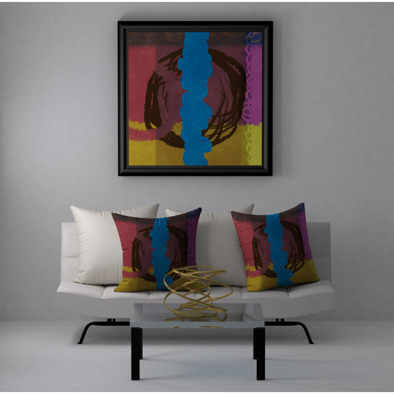 Coussin décoratif abstraite, H 18 po x l 18 po