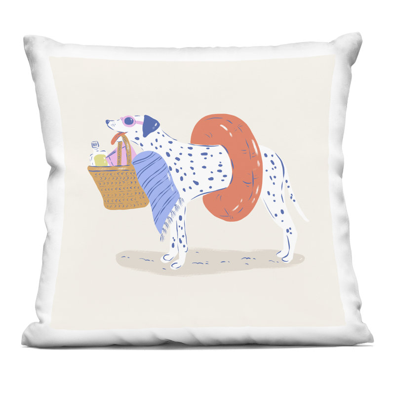Coussin de plage imprimé par Dalmatian par Krissy Mast