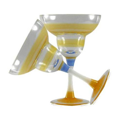 Cottage Retro Stripe 9 oz. Margarita Glass