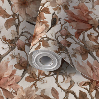 Papier peint auto-adhésif à motif floral auto-adhésif et amovible 24 po x 118 po (60 x 300 cm)