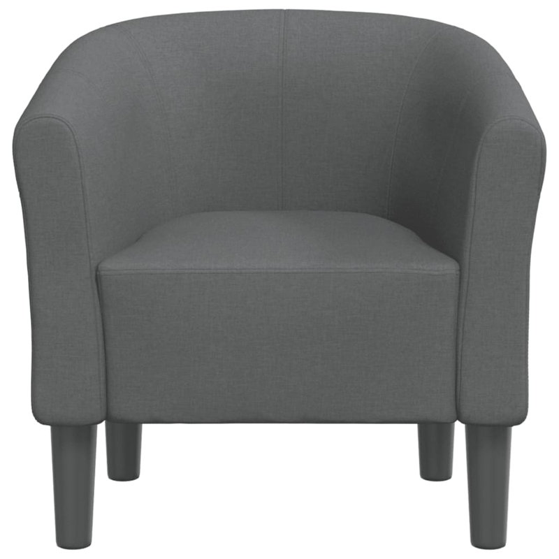 Fauteuil Winston Porter en tissu brun, Tissu gris foncé
