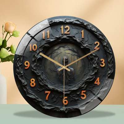 Horloge murale avec peinture abstraite Splash Art - Horloge murale moderne en verre 12 po