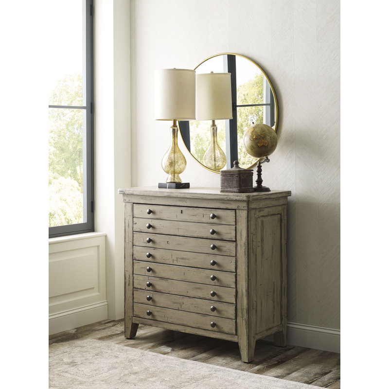 Commode anglaise à 4 tiroirs Janaisa, Ivoire