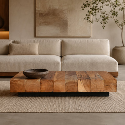 Caid Solid Wood Beam Coffee Table 