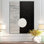 Balance, noir, blanc, cercle blanc minimal - minimalisme, paysage, art mural, salon