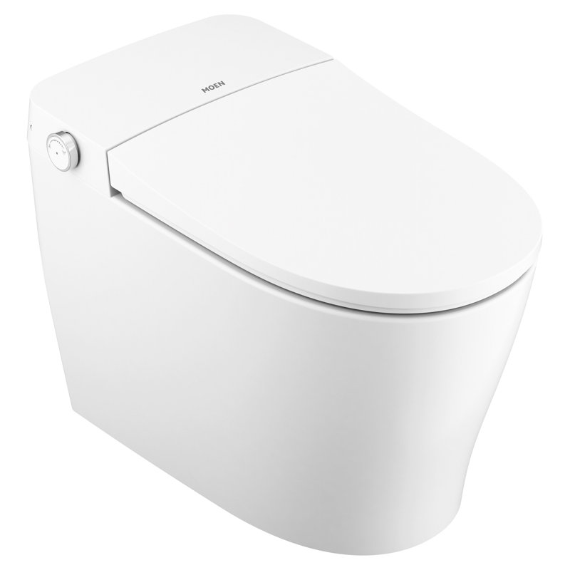 White Elongated One-Piece Smart Toilet with Remote