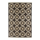 Flatweave Geometric Area Rug in Black