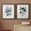 Bleu marine et feuilles de lin II - ensemble de 2 reproductions d'art sur papier encadré-1462973659-1462973634