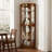 6 Shelf Curio Display Cabinet In Walnut, Lights & Mirrors, Adjustable Lights,-801753760