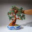 Genuine Green Aventurine Gemstone Bonsai Tree In Oval Ceramic Pot (15€ Tall)